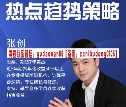 张创  《热点趋势》股票策略 视频课程外汇课程