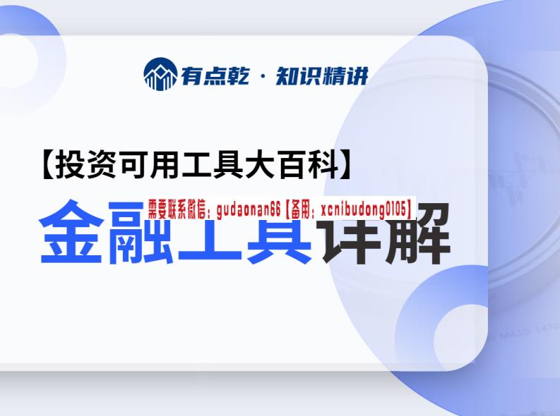 有点乾学堂 金融工具详解：债券·权益·外汇·贵金属·期货·期权