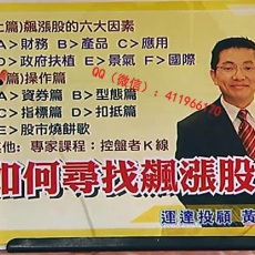 台湾黄靖哲 捕捉飙涨股成长率的奥秘 股票内部培训视频课程