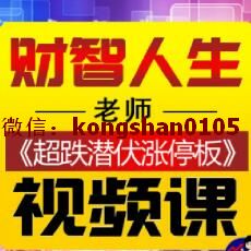 财智人生全套系统课之超跌潜伏涨停板 股票培训视频课程