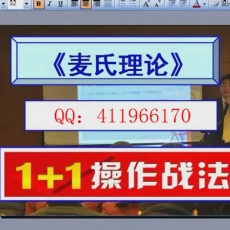 陈少川 麦氏理论1+1操作战法 股票内部培训视频课程