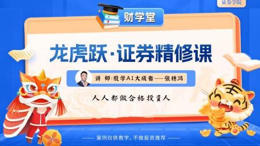 张穗鸿 龙虎跃·证券精修课 2025年小班课（进阶+高阶）